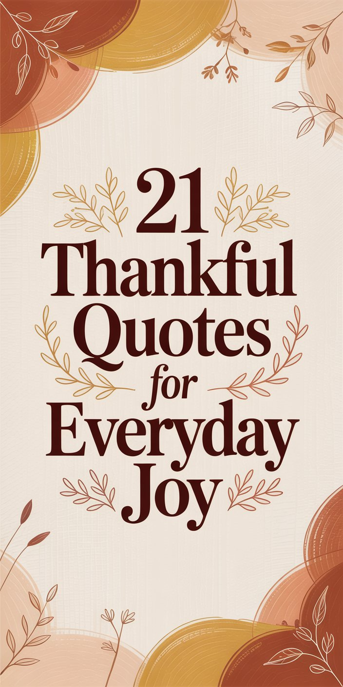 21 Thankful Quotes for Everyday Joy 21 Thankful Quotes for Everyday Joy